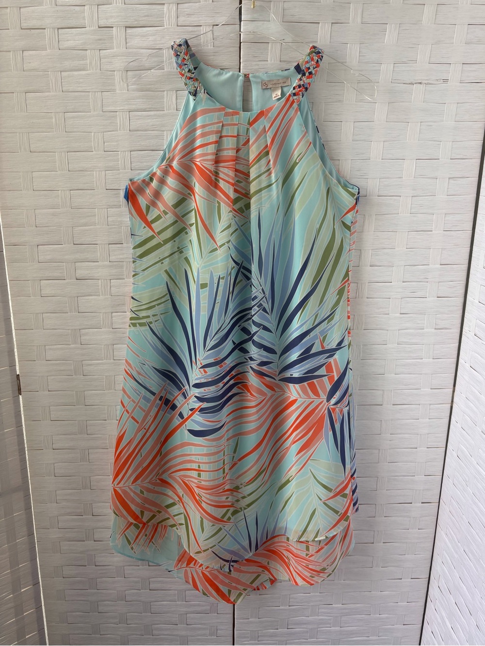 db Size 10 Tropical Sheer Dress Vacation Beach Cruise Braided Neckline